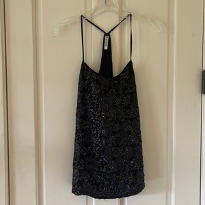 BB Dakota spaghetti strap, sequin top and black. Size extra small.